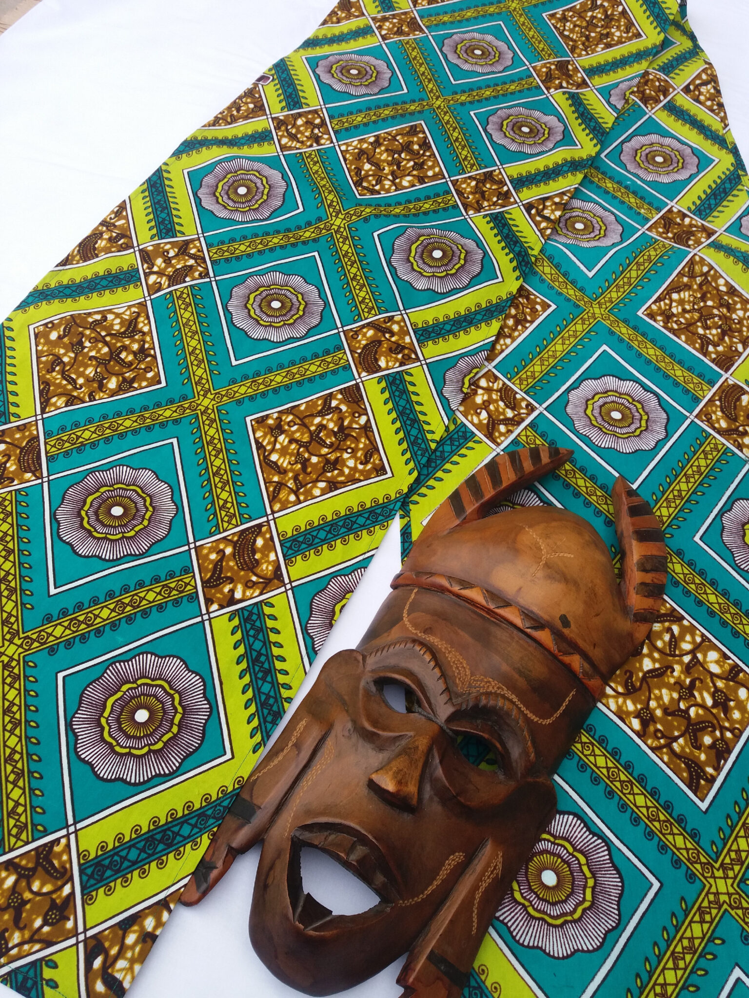 Šátek - zelený kosočtverce II