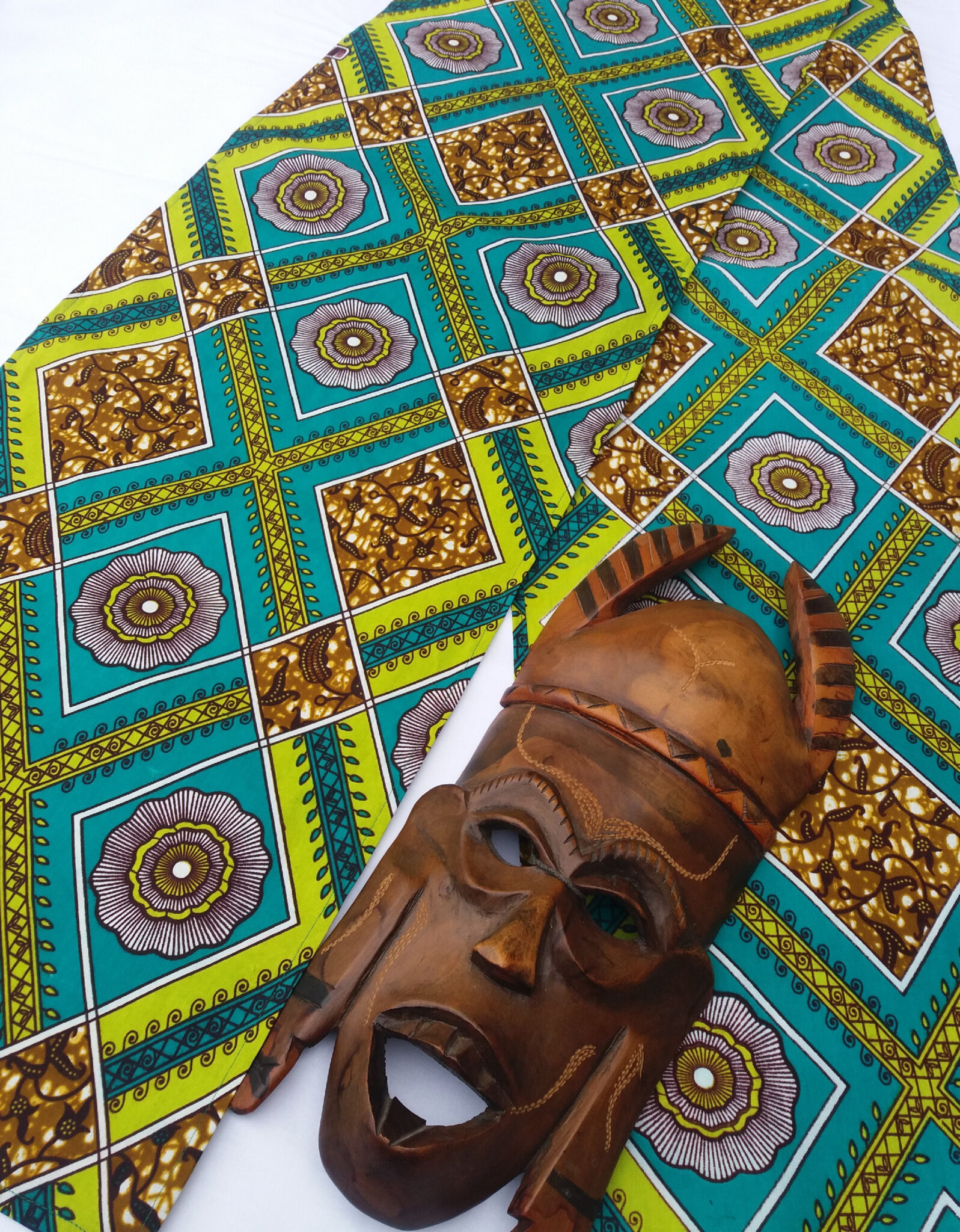 Šátek - zelený kosočtverce III