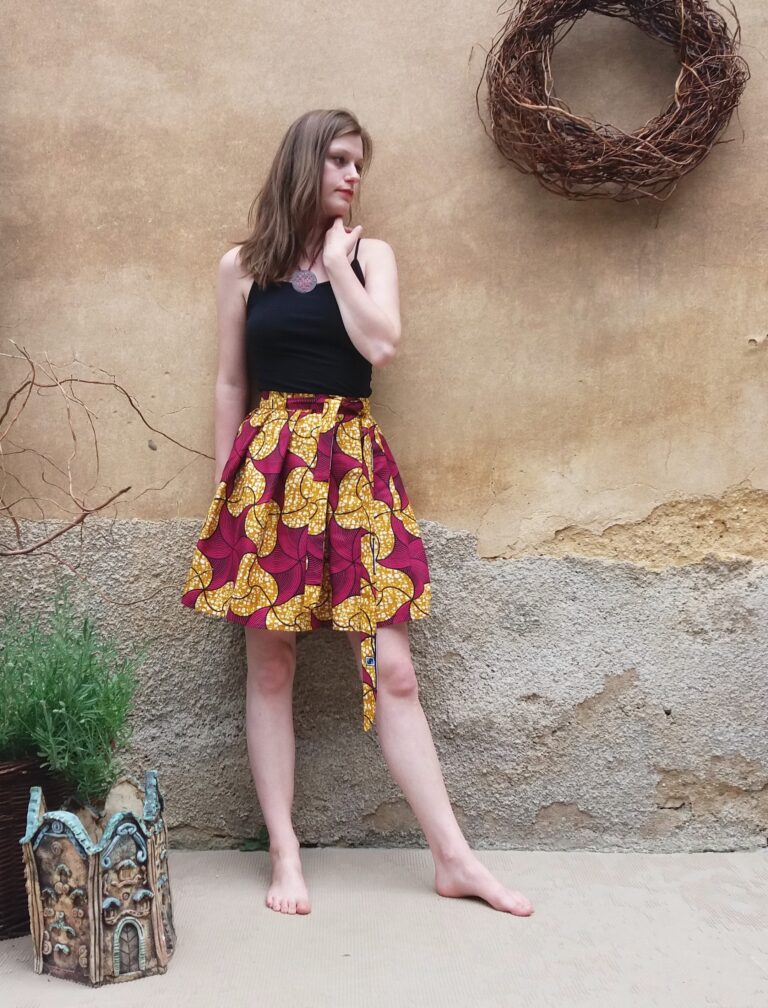 Krátká, zavinovací sukně - Africa větrníky