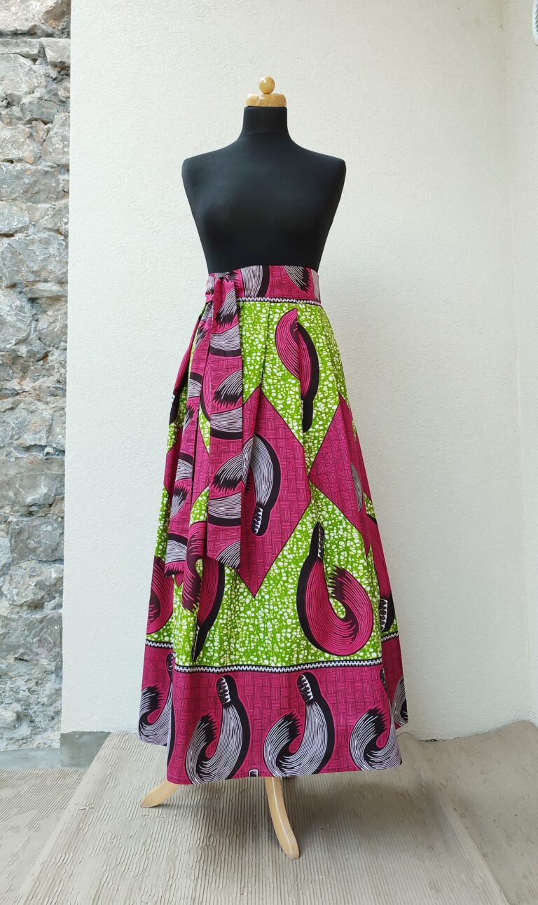 Dlouhá zavinovací sukně - Africa smetáčky