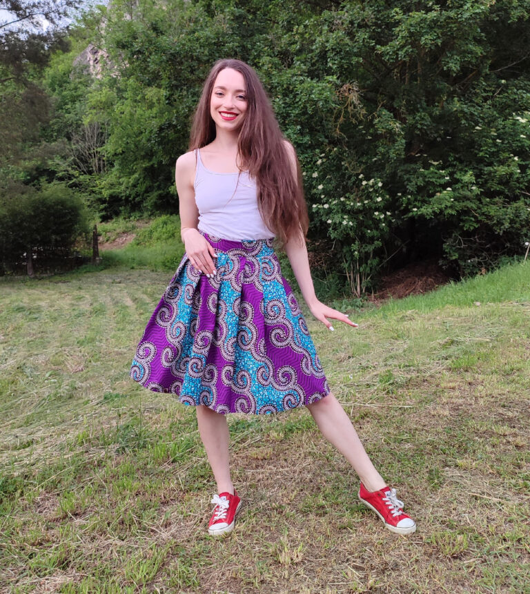 Krátká, zavinovací sukně - Africa vlnky