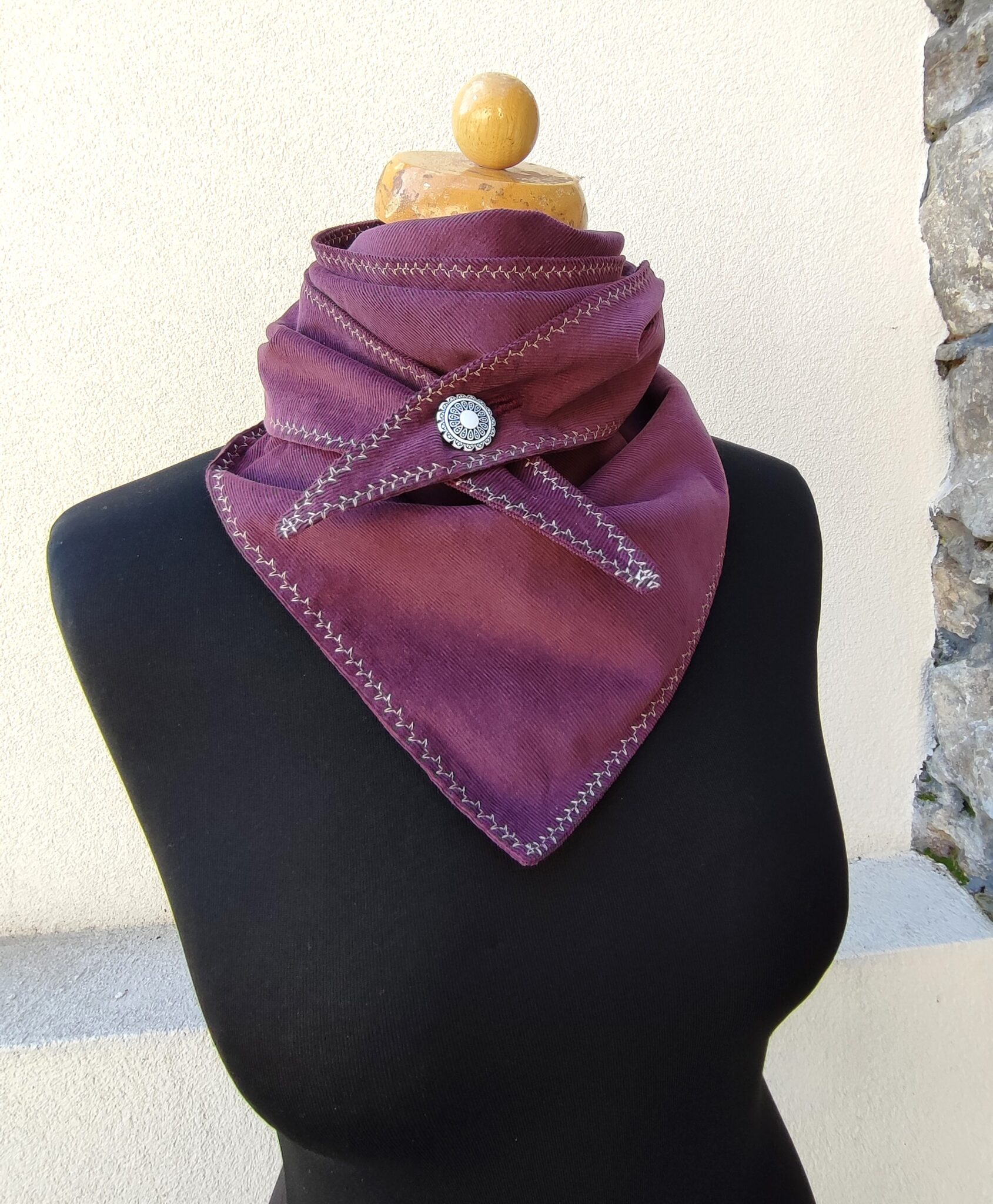 Dětský manšestrový nákrčník - fialový