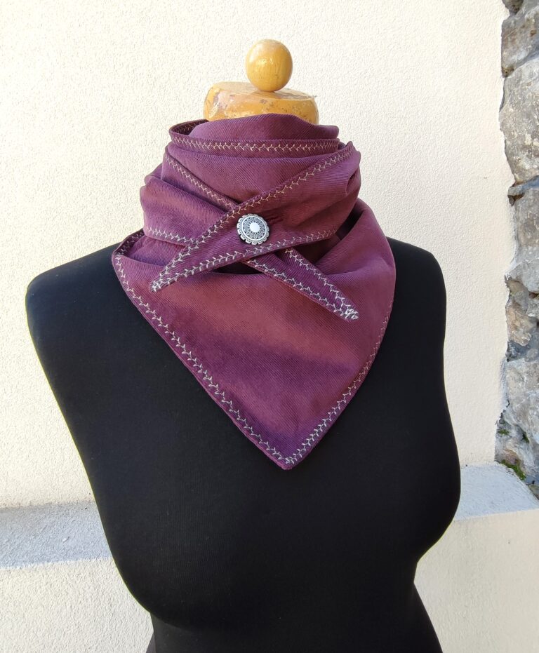 Dětský manšestrový nákrčník - fialový