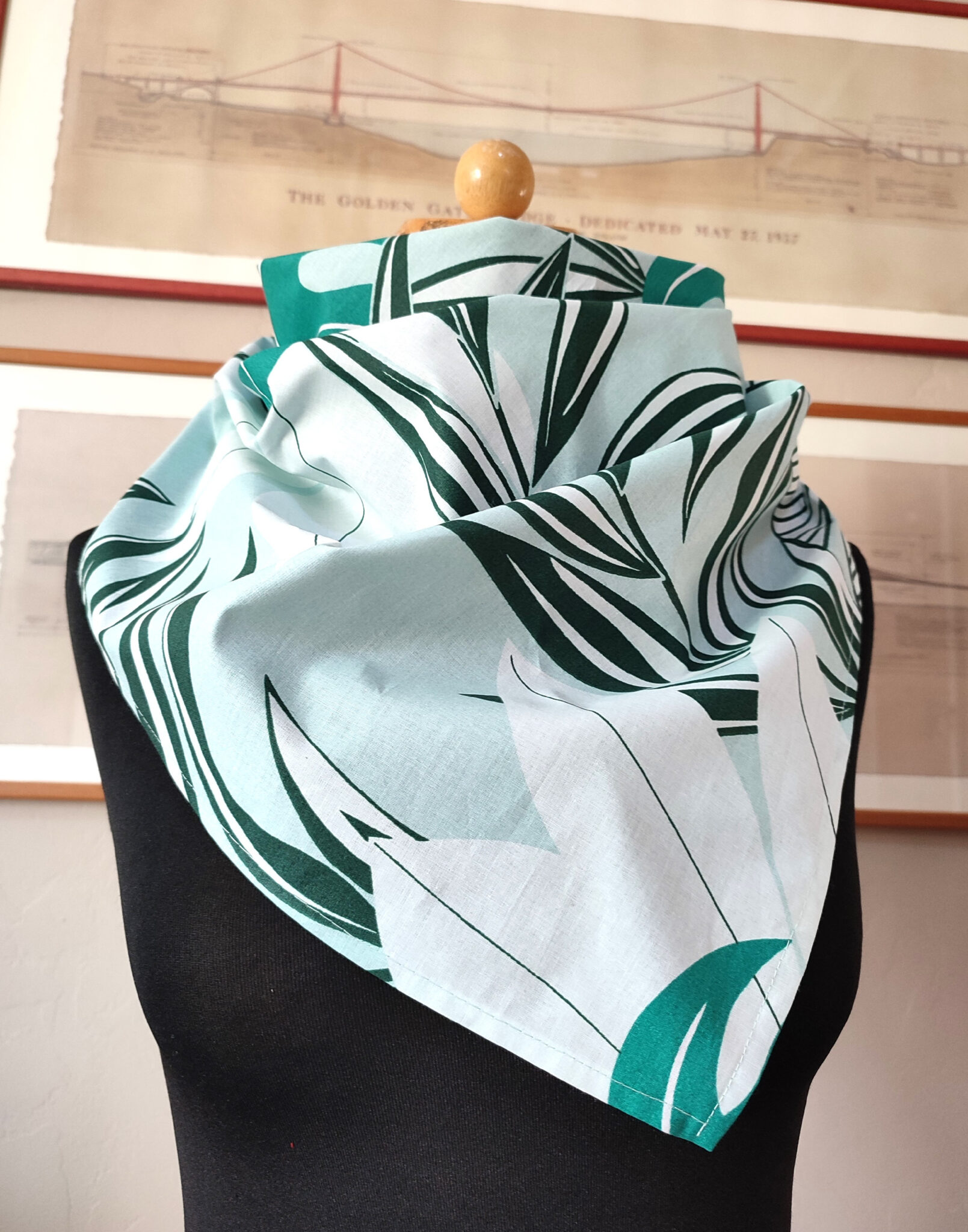 Bavlněný šátek - paradise tyrkysový