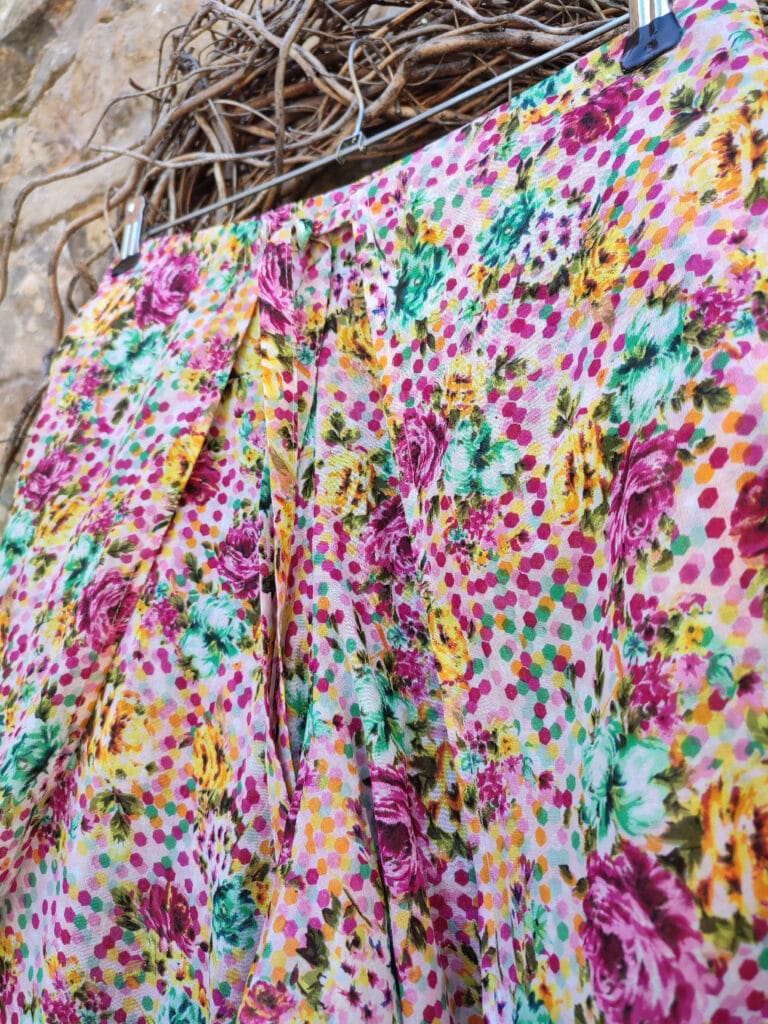 Dámské zavinovací kalhoty - bavlna heboučké s kvítky