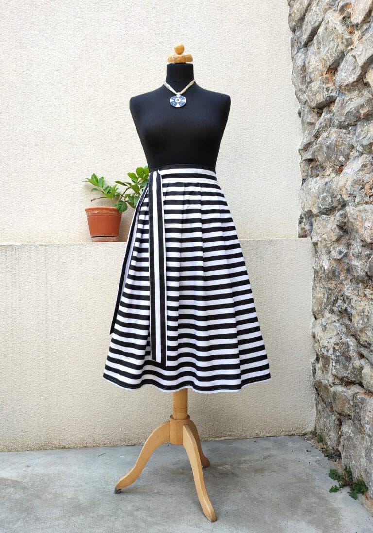 Midi pruhovaná sukně