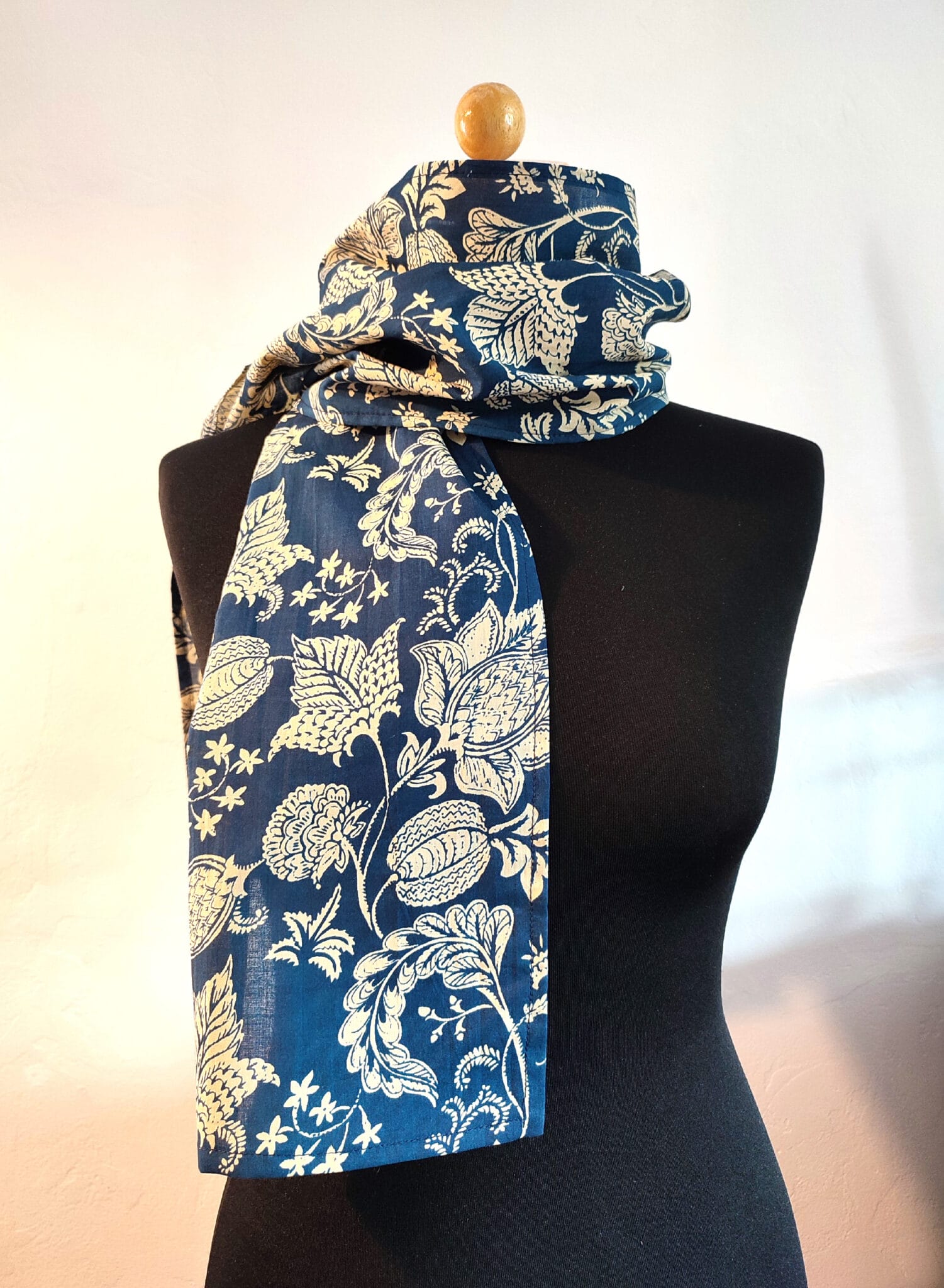 Bavlněný šál - modrotisk