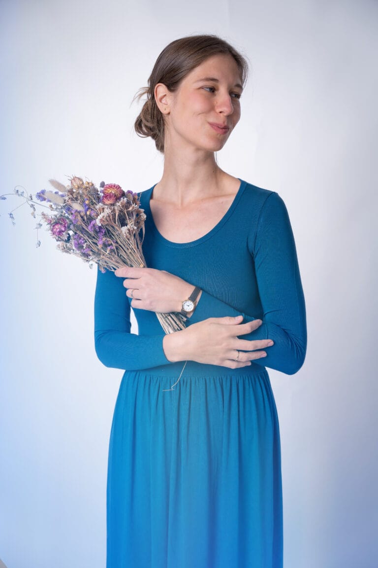 Elegantní bambusové šaty - modré