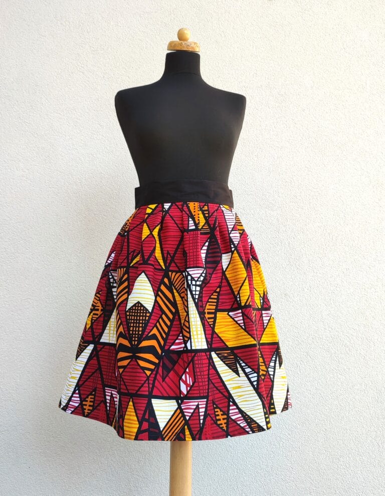 Krátká zavinovací sukně - Africa ohnivá