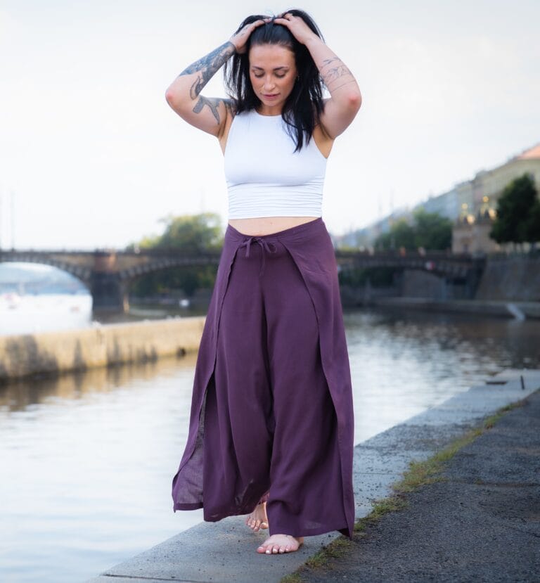 Dámské zavinovací viskózové kalhoty - různé barvy