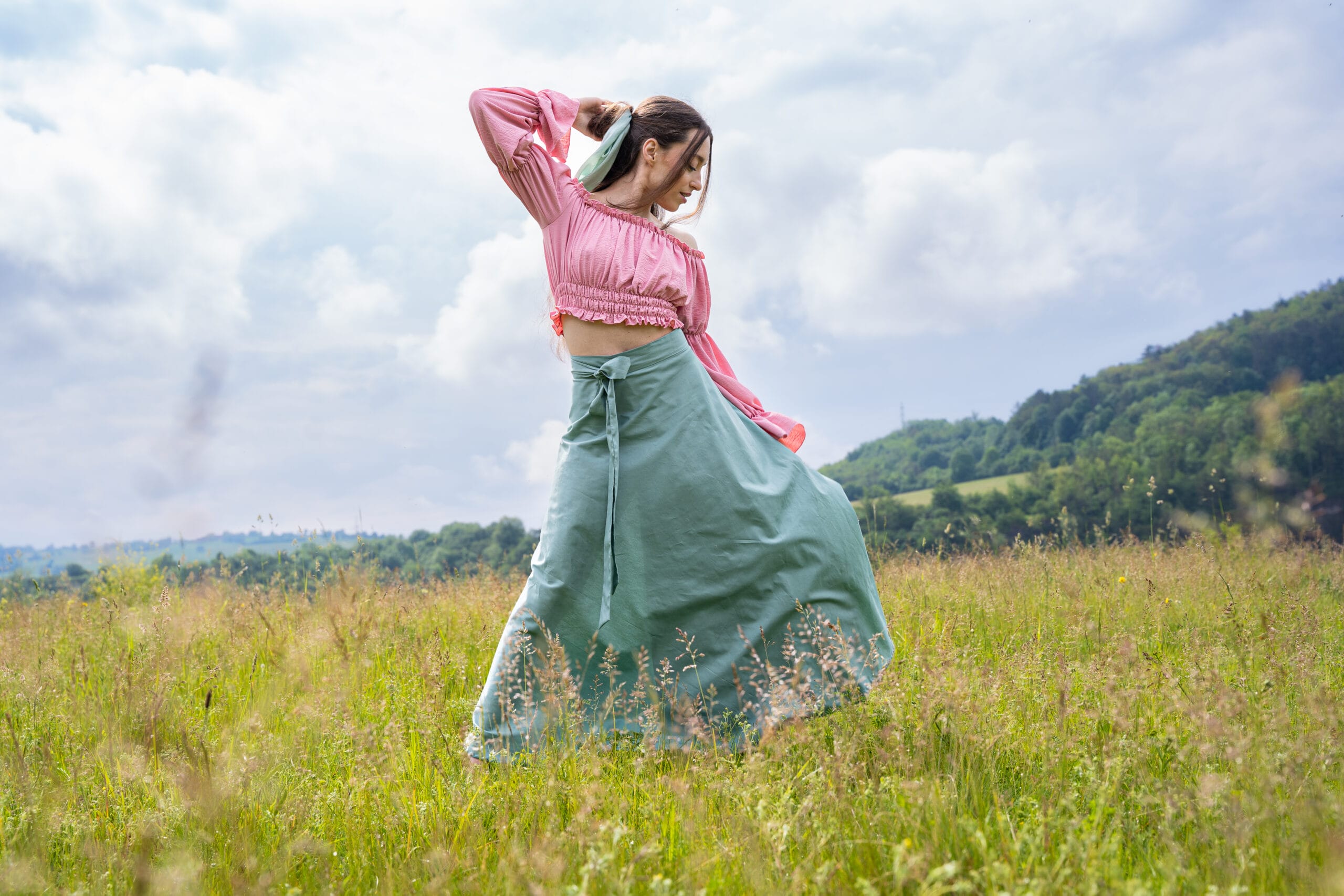 Něžné půlkolové sukně z dílny Pangeas
