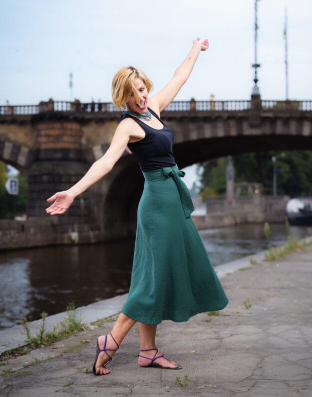 Dámská zavinovací sukně - mušelín