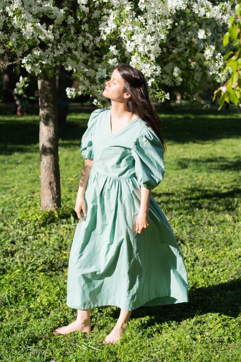 Dámské zavinovací šaty - bavlněné plátno