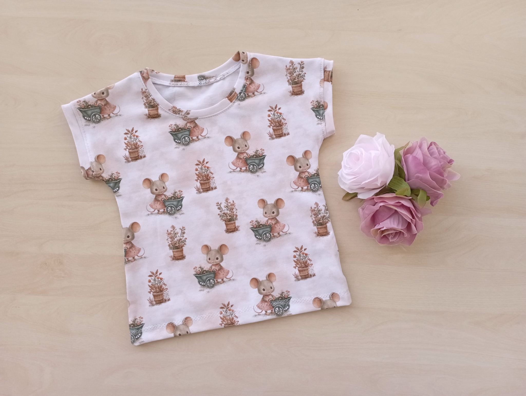 Dívčí tričko s myškami velikost 92