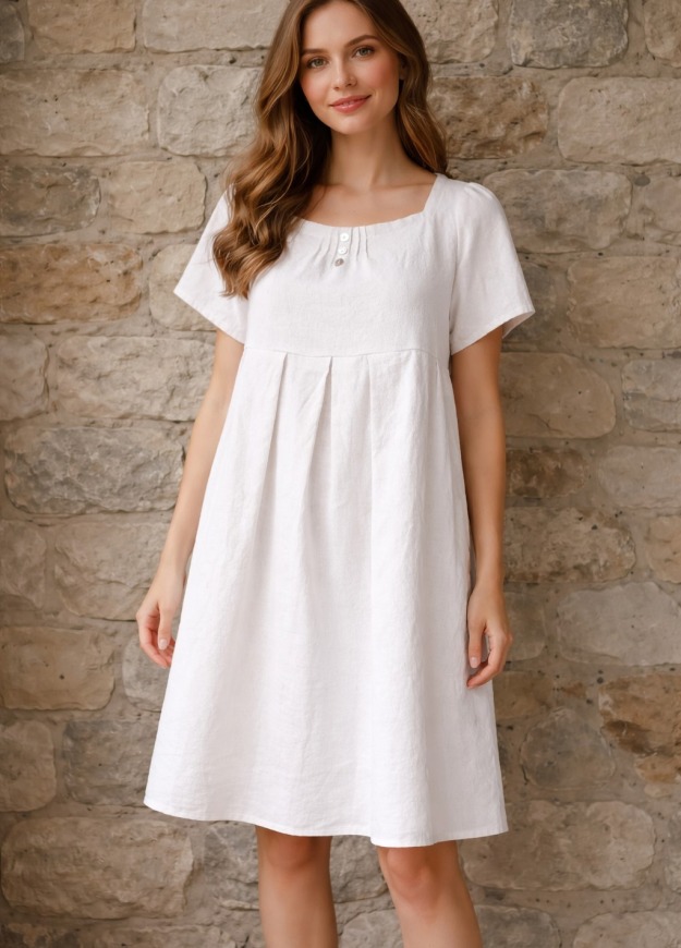 Lněné šaty krátké