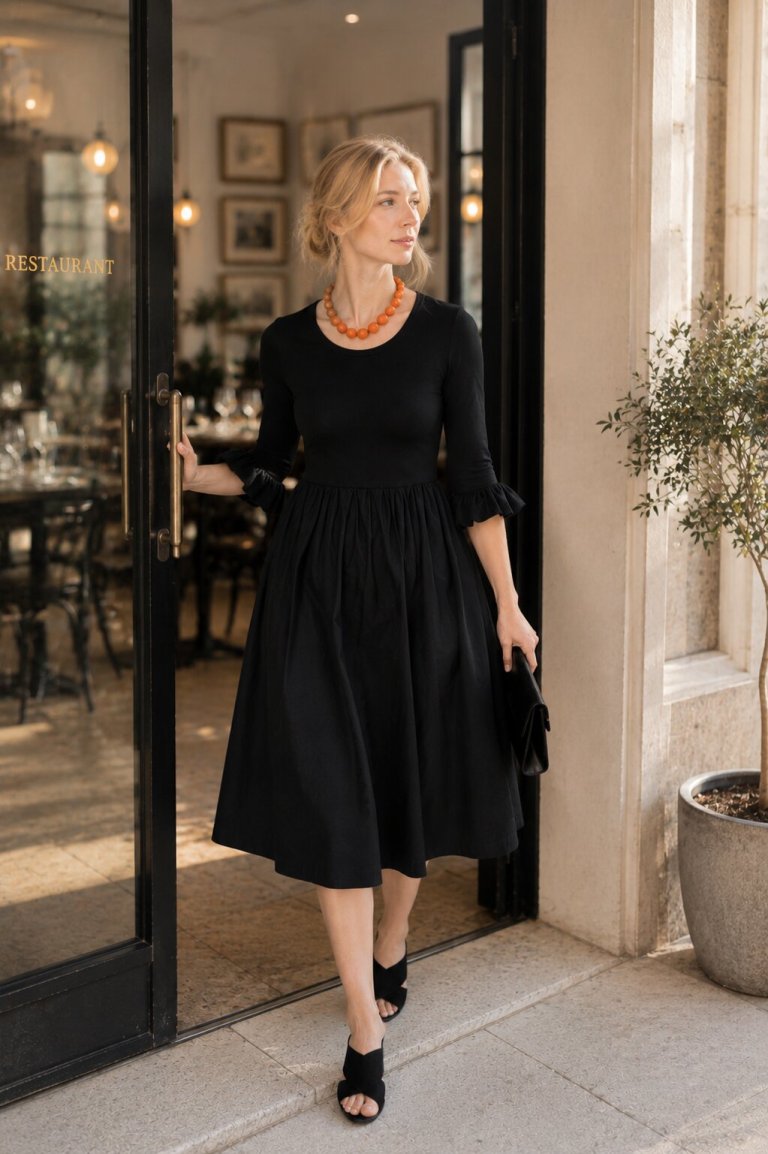 Elegantní bambusové šaty - černé