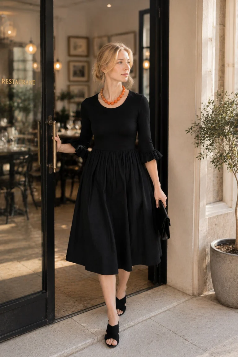 Elegantní bambusové šaty - černé