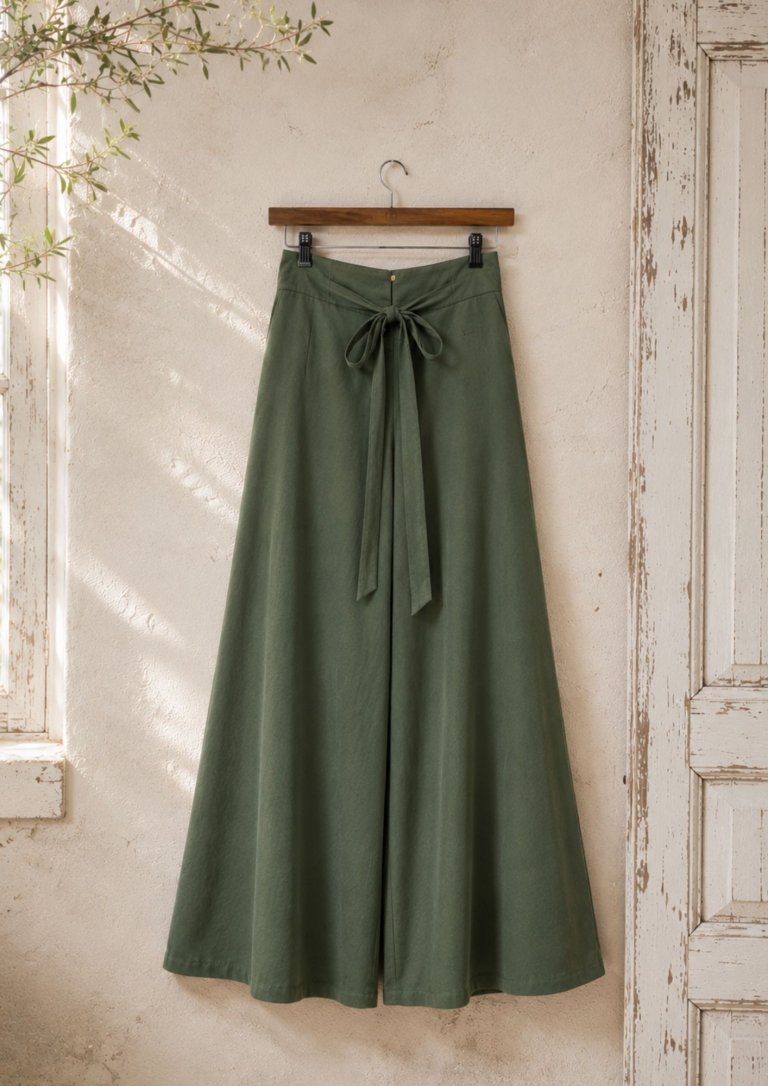 Zavinovací kalhoty Forest Green – limitovaný originál z hebké viskózy