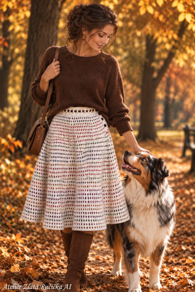 FREYA háčkovaná sukně